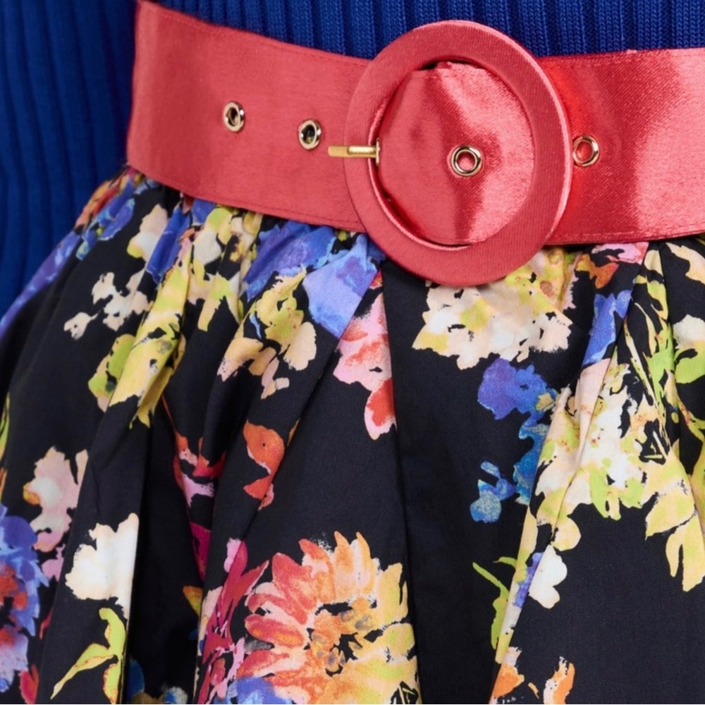 NEW CAROLINE CONSTAS FLORAL PRINT MINI SKIRT - Picture 3 of 10